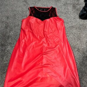 Red and Black Sleeveless Dress